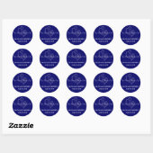 Marineblauw wit harten bruiloft gunst Stickers (Vel)