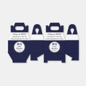 Marineblauw, Wit, High School Reunion Favor Boxen Bedankdoosjes (Uitgevouwen)