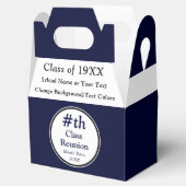 Marineblauw, Wit, High School Reunion Favor Boxen Bedankdoosjes (Geopend)