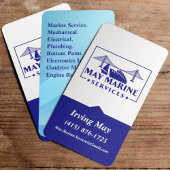 Marineblauw / Wit Marine Diensten Logo QR Code URL Visitekaartje