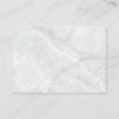 Marineblauw wit marmer bruiloft Details Informatiekaartje (Achterkant)