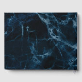 Marineblauw Wit Marmer Bruiloft Gastenboek (Achterkant)