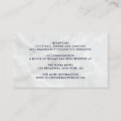 Marineblauw wit marmer bruiloft Meer info Informatiekaartje (Achterkant)