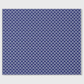 Marineblauw Wit Marokkaans Quatrefoil Patroon #2 Cadeaupapier (Vlak)