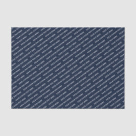 Marineblauw & Wit Minimaal Custom Text Tissue Pape Tissuepapier