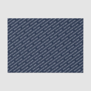 Marineblauw & Wit Minimaal Custom Text Tissue Pape Tissuepapier