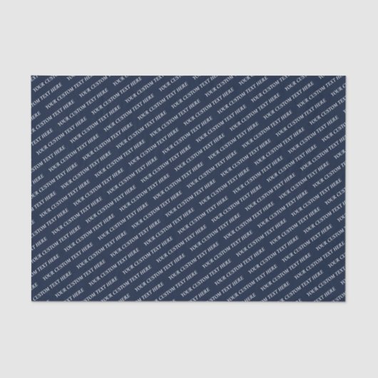 Marineblauw & Wit Minimaal Custom Text Tissue Pape Tissuepapier (Voorkant)