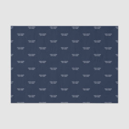 Marineblauw & Wit Minimaal Custom Text Tissue Pape Tissuepapier