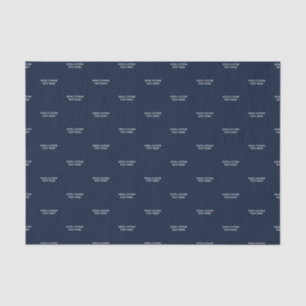 Marineblauw & Wit Minimaal Custom Text Tissue Pape Tissuepapier