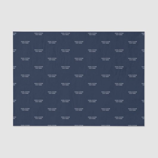Marineblauw & Wit Minimaal Custom Text Tissue Pape Tissuepapier (Voorkant)