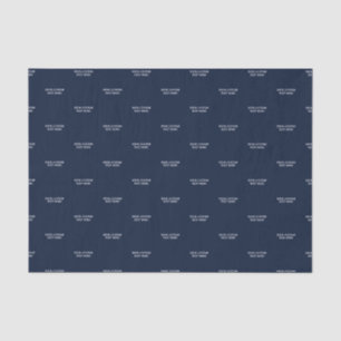 Marineblauw & Wit Minimaal Maatwerk Text Tissue Pa Tissuepapier