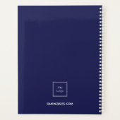 Marineblauw wit monogram zakelijk logo 2027 planner (Achterkant)