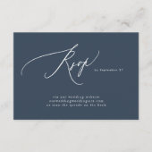 Marineblauw Wit QR Code Website Digitale RSVP Kaart (Voorkant)