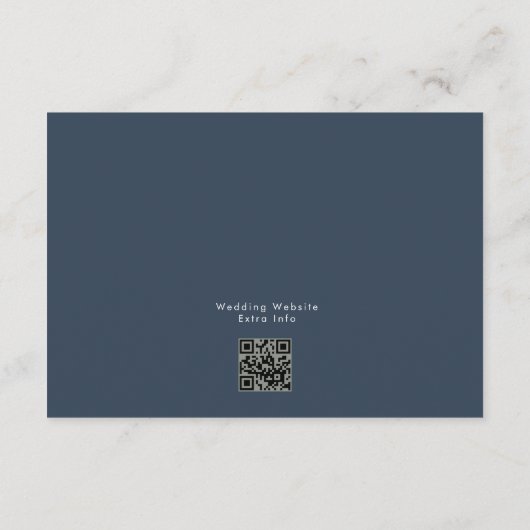 Marineblauw Wit QR Code Website Digitale RSVP Kaart (Achterkant)