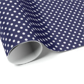Marineblauw Wit Stippenpatroon Cadeaupapier (Rol Hoek)