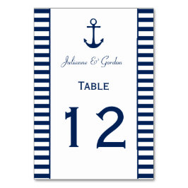 Marineblauw Wit Strepen Nautische Tafel Kaarten
