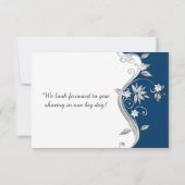 marineblauw wit zilverbloemen RSVP (Achterkant)