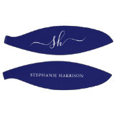 Marineblauw Witte Aangepaste Naam Monogram  Basketbal (Panelen)