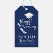 Marineblauw Witte Afstudeerders 2025 Bedankt Cadeaulabel (Achterkant)