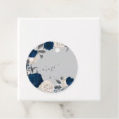 Marineblauw & witte bloemen Botanische gunst Tag Bedankjes Labels (In situ)