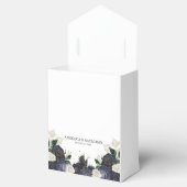 Marineblauw & Witte Bloemrijke Elegante Trouw Brui Bedankdoosjes (Geopend)