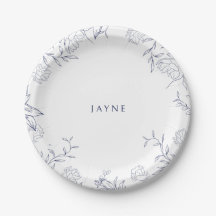 Marineblauw & Witte Botanische Neutrale Douche