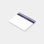 Marineblauw Witte Chevron Marine Naam Monogram Post-it® Notes (Schuin)
