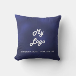 Marineblauw witte logo buitenkussen