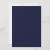 Marineblauw & Witte Moderne Trouwgolf Kaart (Achterkant)