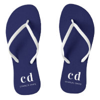 Marineblauw witte monogram initialen naam