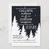 Marineblauw Witte Sneeuw Winter Wonderland Bruilof Kaart (Voorkant)