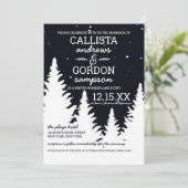 Marineblauw Witte Sneeuw Winter Wonderland Bruilof Kaart (Staand voorkant)