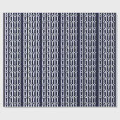 Marineblauw Witte Ster Strepen Cadeaupapier (Vlak)