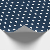 Marineblauw | Witte Stippen Cadeaupapier (Hoek)