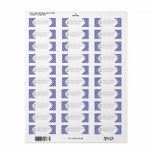 Marineblauw, witte strepen & anker nautische bruil etiket (Full Sheet)