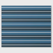Marineblauw Witte Strepen Cadeaupapier (Vlak)