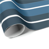 Marineblauw Witte Strepen Cadeaupapier (Rol Hoek)