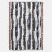 Marineblauw Witte Strepen Deken (Voorkant Verticaal)
