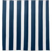 Marineblauw & witte strepen douchegordijn (Voorkant)