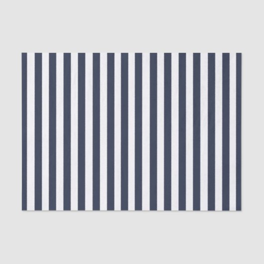 marineblauw & witte strepen gestreept tissuepapier (Voorkant)