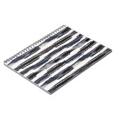 Marineblauw Witte Strepen Notitieboek (Linkerzijde)