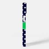Marineblauw Wt Stippen Smaragdgroene Naam Initiaal Case-Mate iPhone Case (Achterkant / Rechts)
