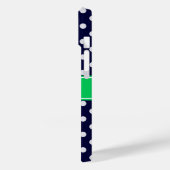 Marineblauw Wt Stippen Smaragdgroene Naam Initiaal Case-Mate iPhone Case (Achterkant / Links)