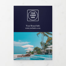 Marineblauw Zakelijk Logo | Aangepast Gevouwen Ont