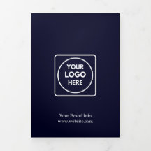 Marineblauw Zakelijk Logo | Aangepast Gevouwen Ont