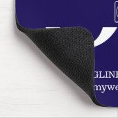 Marineblauw zakelijk logo muismat (Hoek)