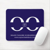 Marineblauw zakelijk logo muismat (Met muis)