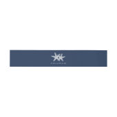 Marineblauw zeesterren strand minimale bruiloft uitnodigingen wikkel (Vlak)