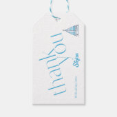 Marineblauw Zeilboot Dank Je Cadeaulabel (Voorkant)