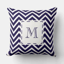 Marineblauw Zigzag grafisch chevron monogram